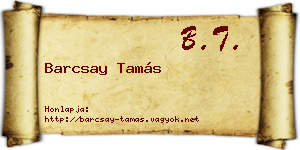 Barcsay Tamás névjegykártya